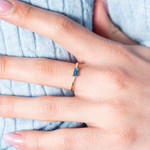 Gouden ring 375 gele topaas blauw behandeld - gedragen 1 bekijken