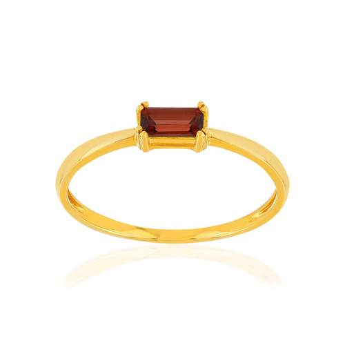 Bague or 375 jaune grenat