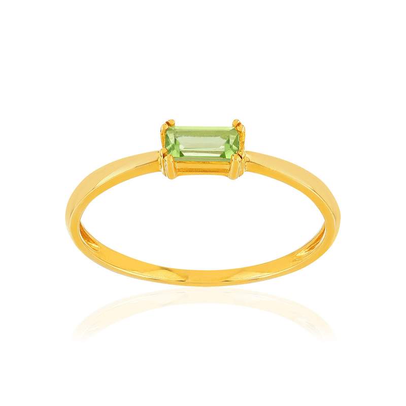 Bague or 375 jaune péridot - vue 1