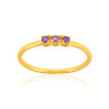 Bague or 375 jaune amethystes - vue V1