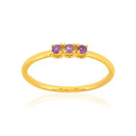 Bague or 375 jaune amethystes - vue 1