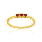 Bague or 375 jaune grenats - vue 1