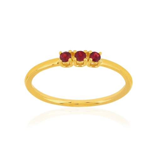 Bague or 375 jaune grenats