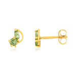 Boucles d'oreilles or 375 jaune péridots - vue 1