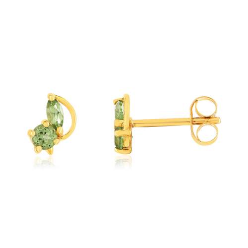 Gold earrings 375 yellow peridots