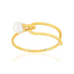 Bague or 375 jaune perle de culture de chine - vue 1