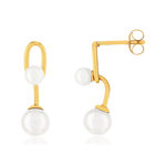 Boucles d'oreille or 375 jaune perles de culture de chine - vue 1