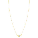 Collier or 375 jaune 2 tons diamants 45cm anneau de raccourcissement 42cm - vue 2