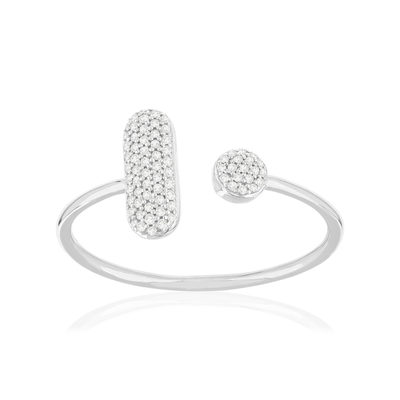 Bague or 375 blanc diamants