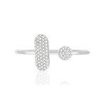 Bague or 375 blanc diamants - vue 3