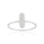 Bague or 375 blanc diamants - vue 1