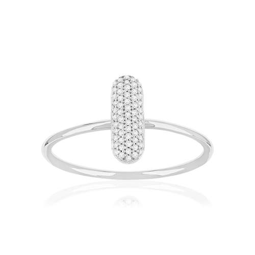 Bague or 375 blanc diamants