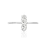 Bague or 375 blanc diamants - vue 3