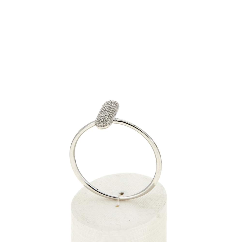 Bague or 375 blanc diamants - vue 2