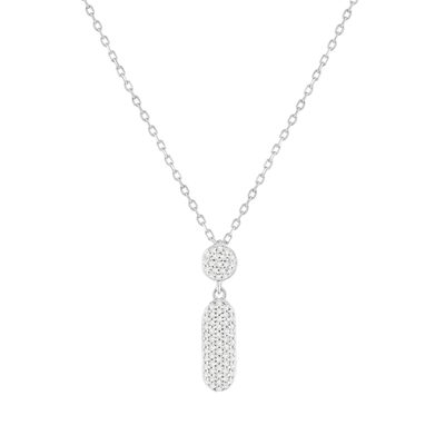 Collier or 375 blanc diamants longueur réglable 42 à 38cm