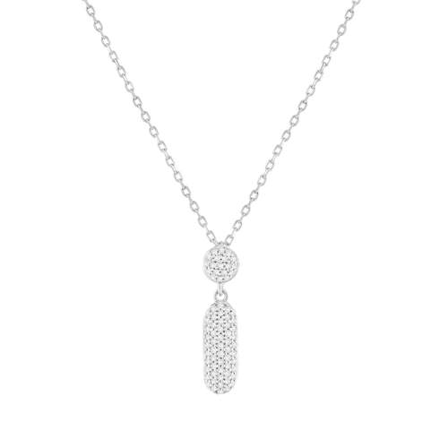 Collier or 375 blanc diamants longueur réglable 42 à 38cm