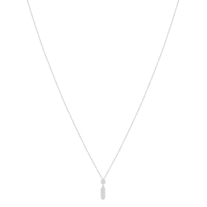 Collier or 375 blanc diamants longueur réglable 42 à 38cm - vue 2