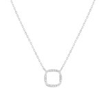 Collier or 375 blanc diamants - vue 1