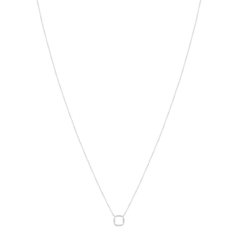 Collier or 375 blanc diamants - vue 2