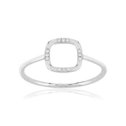 Bague or 375 blanc diamants