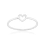 Bague argent motif coeur - vue 1