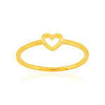 Bague plaqué or jaune motif coeur - vue 1