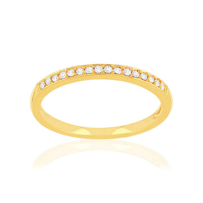 Bague plaqué or jaune zirconias
