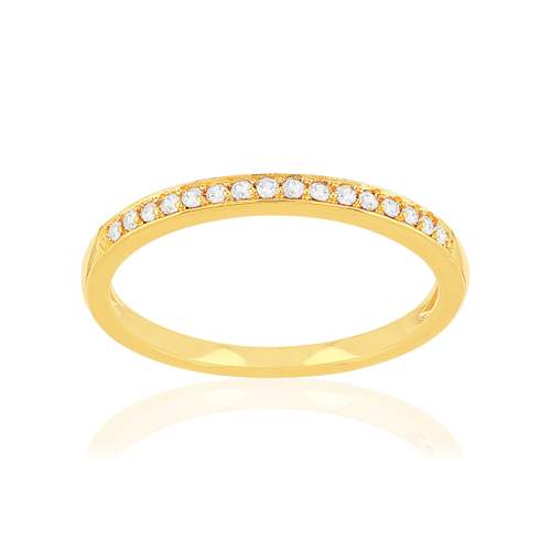 Bague plaqué or jaune zirconias