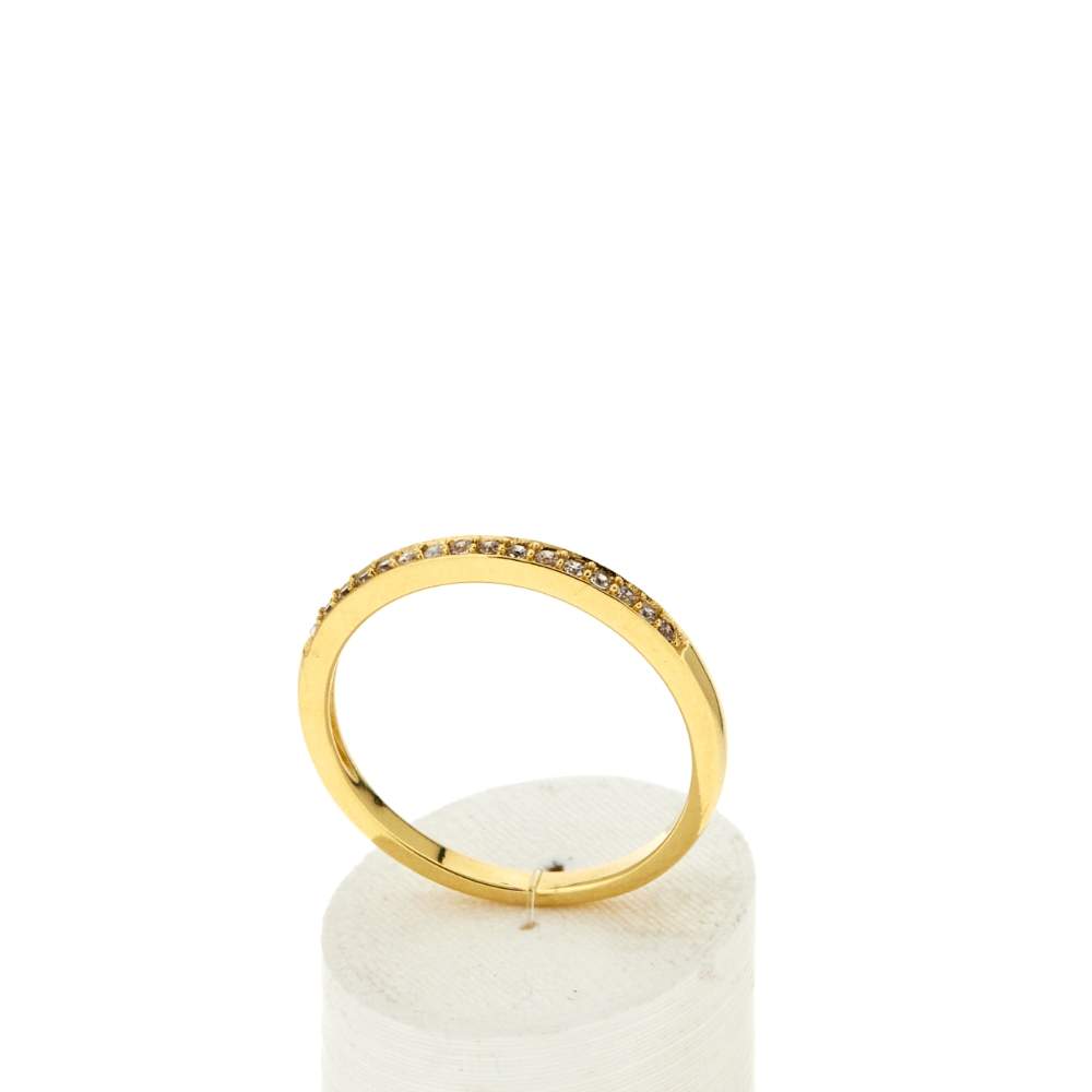Bague plaqué or jaune zirconias - vue 2