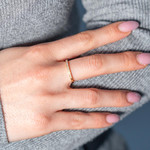 Bague plaqué or jaune zirconias - vue porté 1