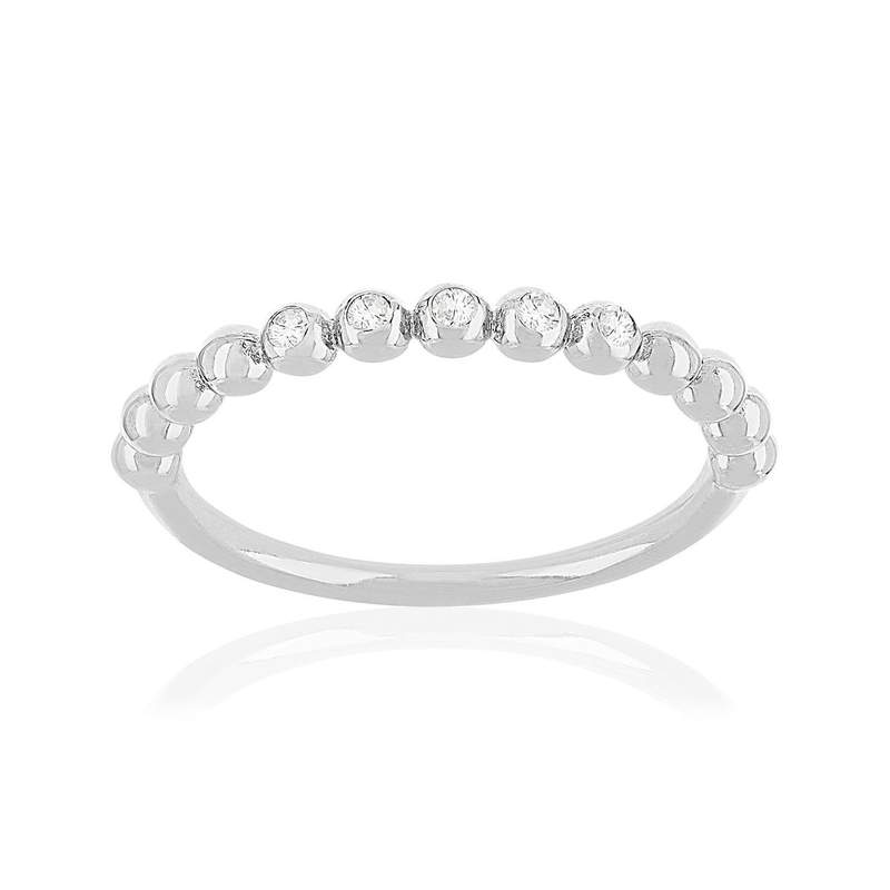 Bague argent zirconias - vue 1