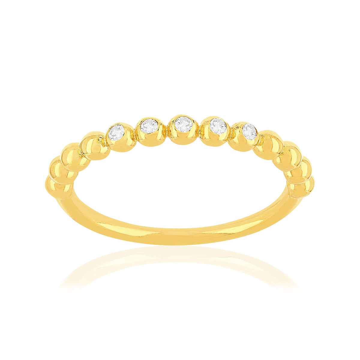 Bague plaqué or jaune zirconias