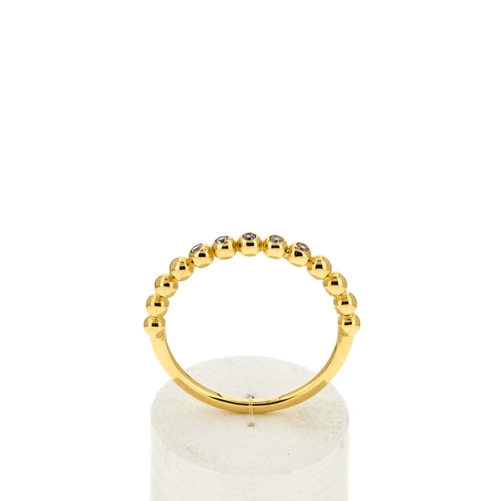 Bague plaqué or jaune zirconias - vue 1