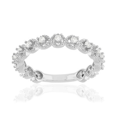 Bague argent zirconias - vue 1