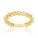 Bague plaqué or jaune zirconias blancs - vue 1
