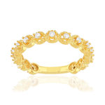 Bague plaqué or jaune zircons - vue 1