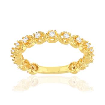 Bague plaqué or jaune zirconias blancs