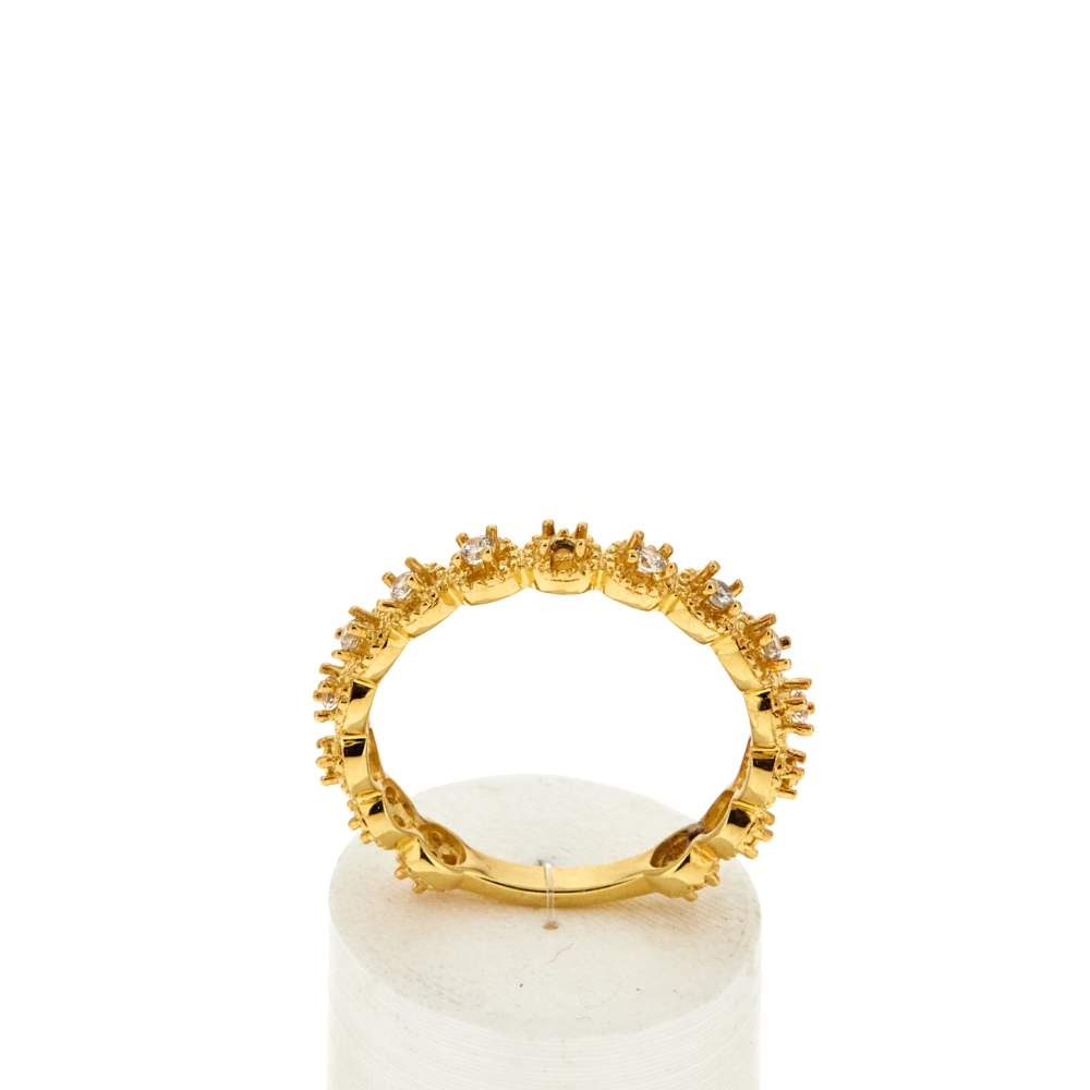 Bague plaqué or jaune zircons - vue 1
