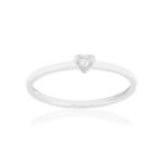 Bague argent zirconias motif coeur - vue 1