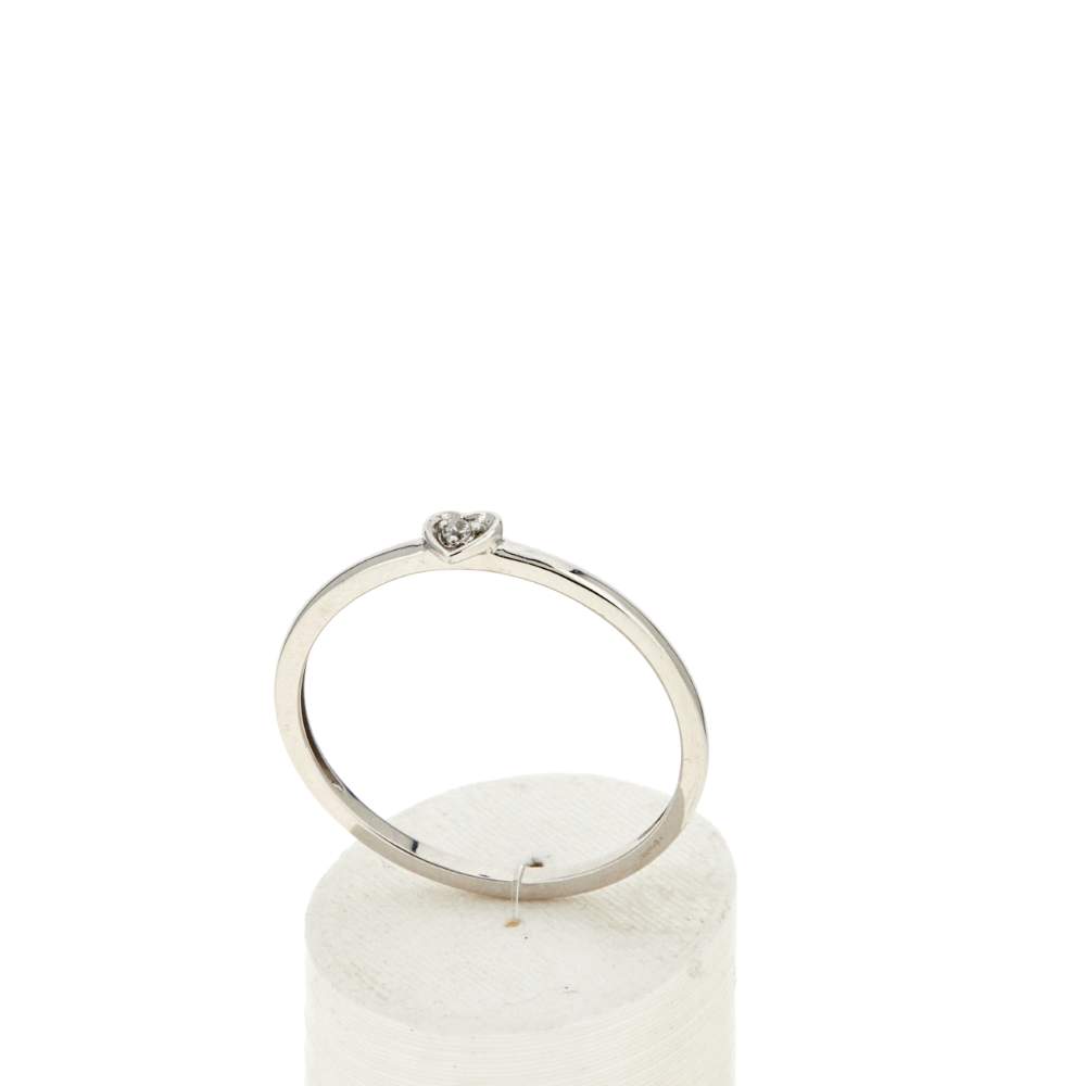 Bague argent zirconias motif coeur - vue 2