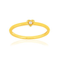 Bague plaqué or jaune zirconias motif coeur