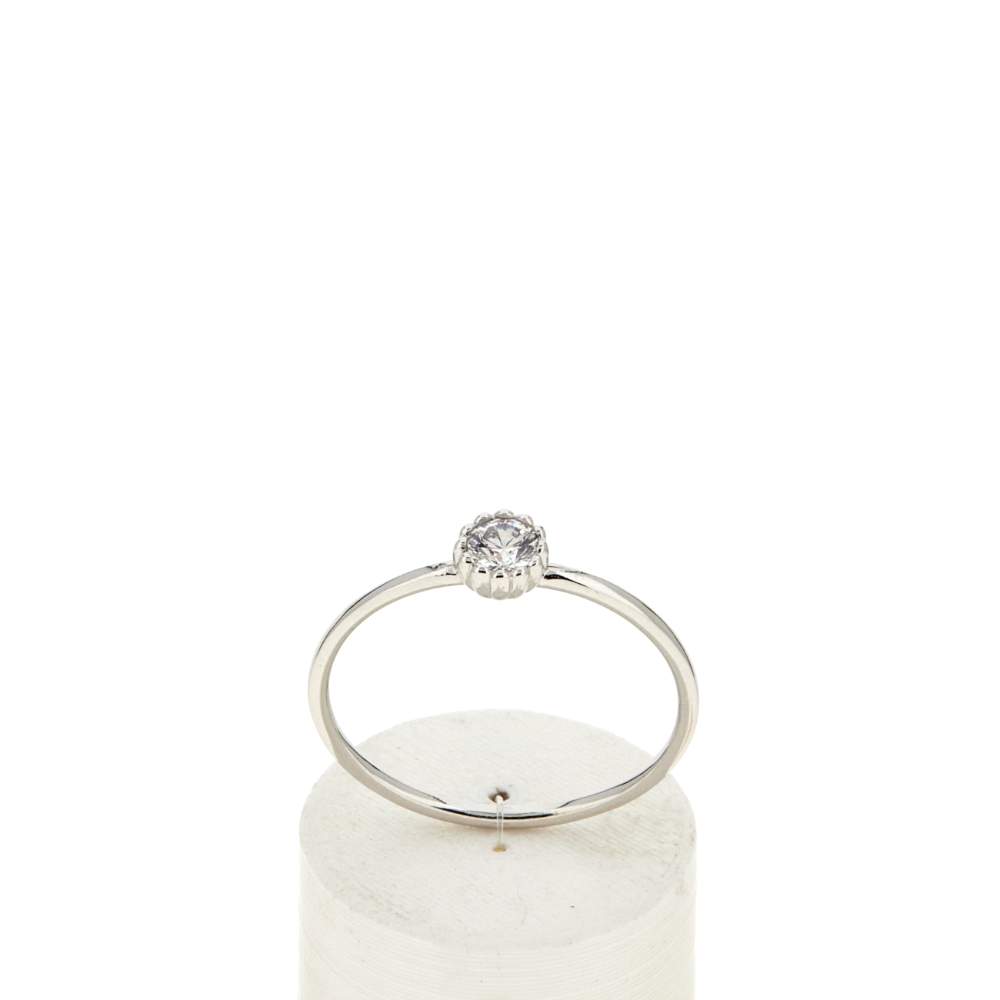 Silver ring with zirconia stones - view 1