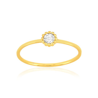Bague plaqué or jaune zircons - vue 1