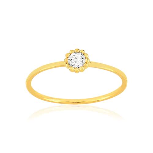 Bague plaqué or jaune zircons
