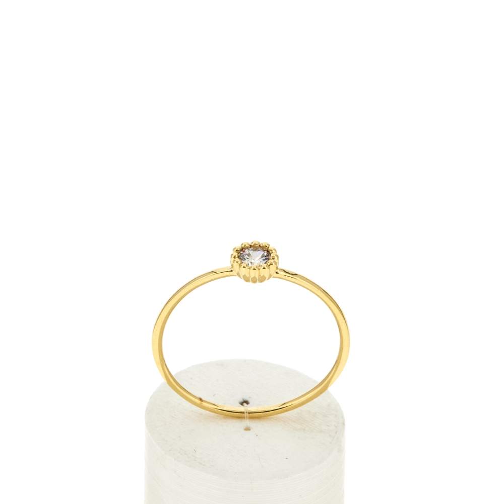 Bague plaqué or jaune zircons - vue 1