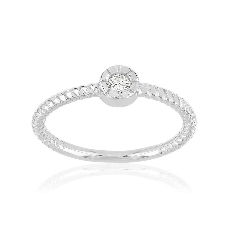 Bague argent zirconias - vue 1