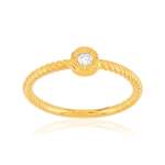 Bague plaqué or jaune zirconia blanc - vue 1