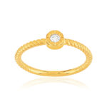 Yellow gold-plated ring with zirconia stones - view 1