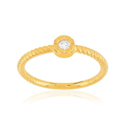 Bague plaqué or jaune zircons