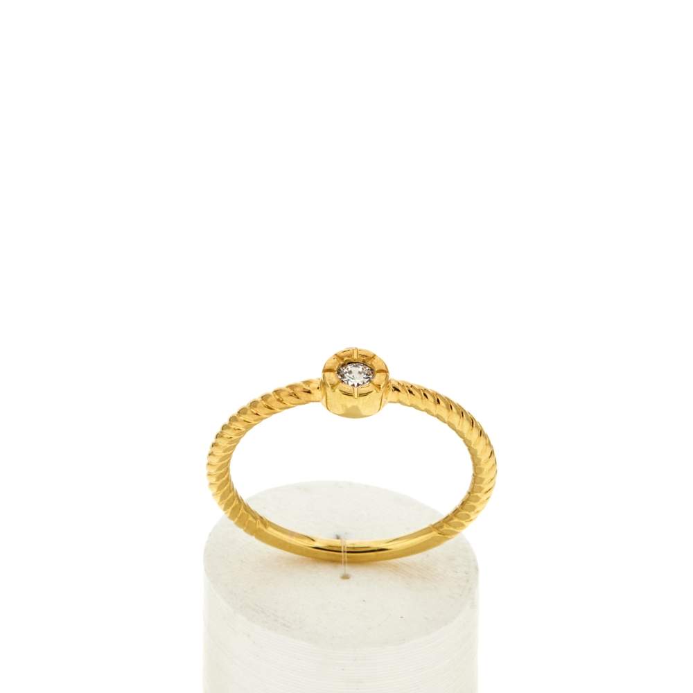 Bague plaqué or jaune zircons - vue 1